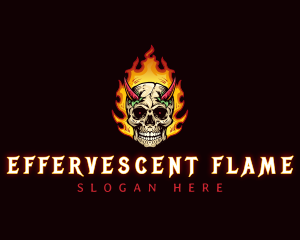 Flame Chili Skull Devil logo design