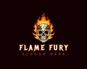 Flame Chili Skull Devil logo design