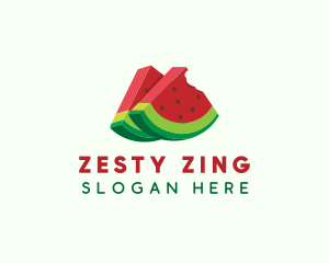 3D Fruit Watermelon Slice logo