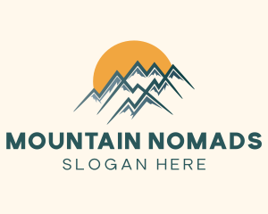 Mountain Peak Sunset logo design