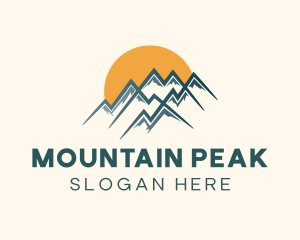 Mountain Peak Sunset logo design