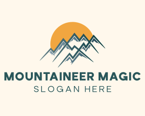 Mountain Peak Sunset logo design