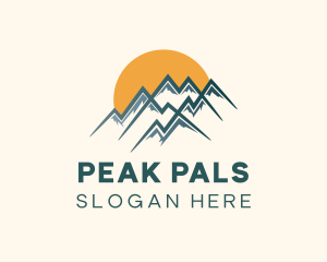 Mountain Peak Sunset logo design