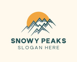 Mountain Peak Sunset logo design