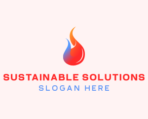 Sustainable Energy Flame  logo design