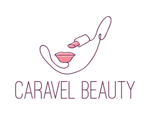 Beauty Lipstick Line Art  logo design