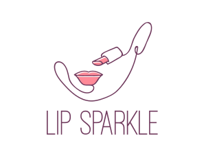 Beauty Lipstick Line Art  logo design