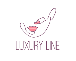 Beauty Lipstick Line Art  logo design