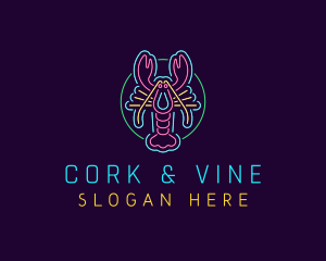 Neon Lobster Restaurant logo design