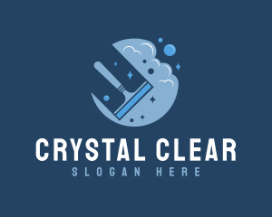 Blue Bubble Squeegee logo design