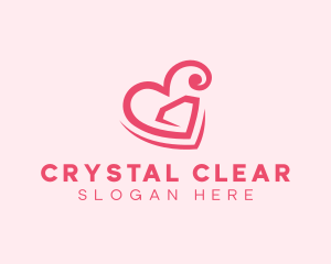 Heart Diamond Gem logo design