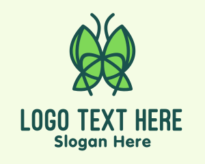 Green Leaf Butterfly logo