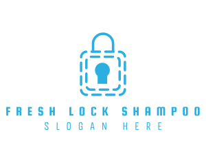 Blue Security Lock logo design