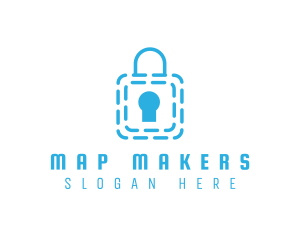 Blue Security Lock logo design