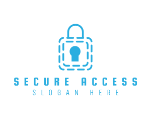 Blue Security Lock logo design