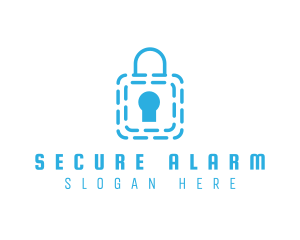 Blue Security Lock logo design