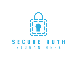 Blue Security Lock logo design