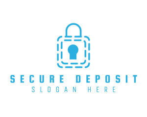 Blue Security Lock logo design