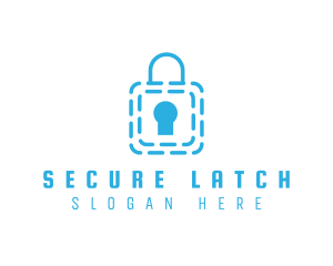 Blue Security Lock logo design