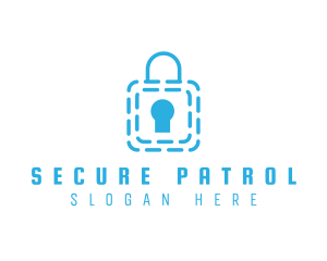 Blue Security Lock logo design