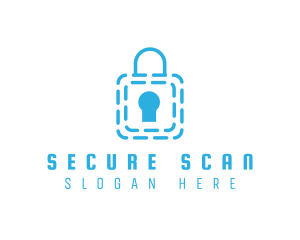 Blue Security Lock logo design