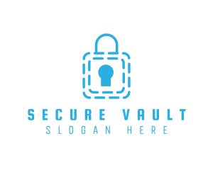 Blue Security Lock logo design