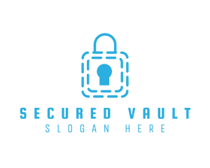 Blue Security Lock logo design