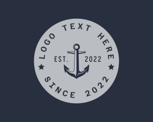 Hipster Anchor Emblem logo