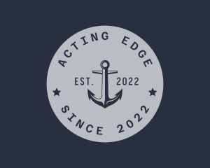 Hipster Anchor Emblem logo design