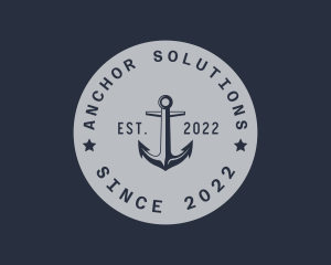 Hipster Anchor Emblem logo