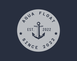 Hipster Anchor Emblem logo design