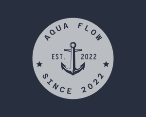 Hipster Anchor Emblem logo design