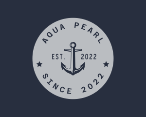 Hipster Anchor Emblem logo design