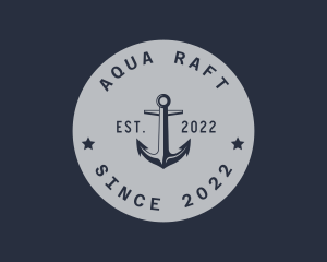 Hipster Anchor Emblem logo design