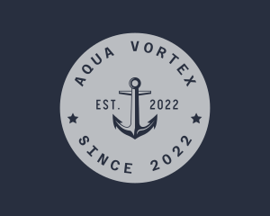 Hipster Anchor Emblem logo design