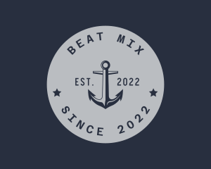 Hipster Anchor Emblem logo