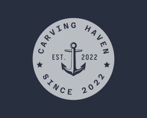 Hipster Anchor Emblem logo design