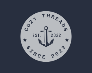 Hipster Anchor Emblem logo design