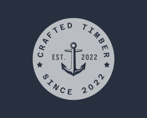 Hipster Anchor Emblem logo design