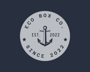 Hipster Anchor Emblem logo design