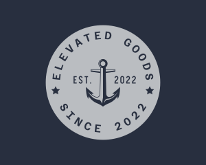 Hipster Anchor Emblem logo design