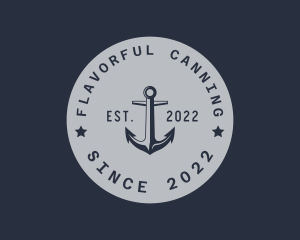 Hipster Anchor Emblem logo design