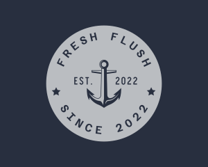 Hipster Anchor Emblem logo design