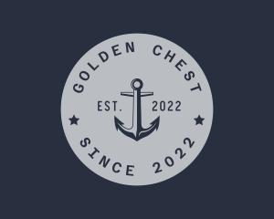 Hipster Anchor Emblem logo design