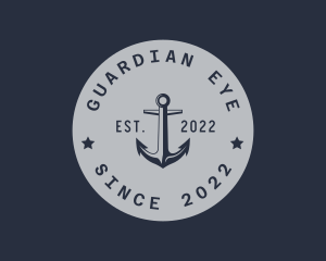 Hipster Anchor Emblem logo design