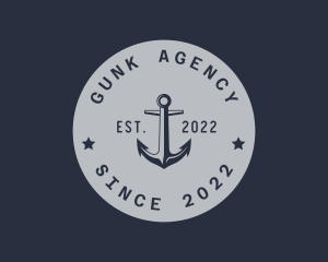 Hipster Anchor Emblem logo design