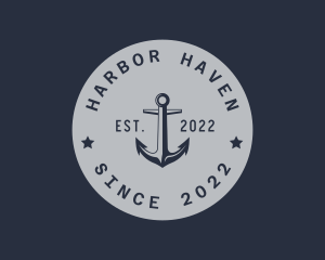 Hipster Anchor Emblem logo