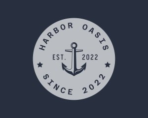 Hipster Anchor Emblem logo design