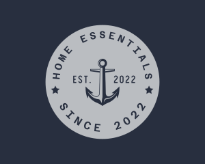 Hipster Anchor Emblem logo design