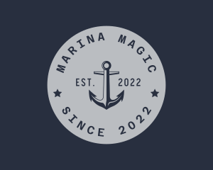 Hipster Anchor Emblem logo design